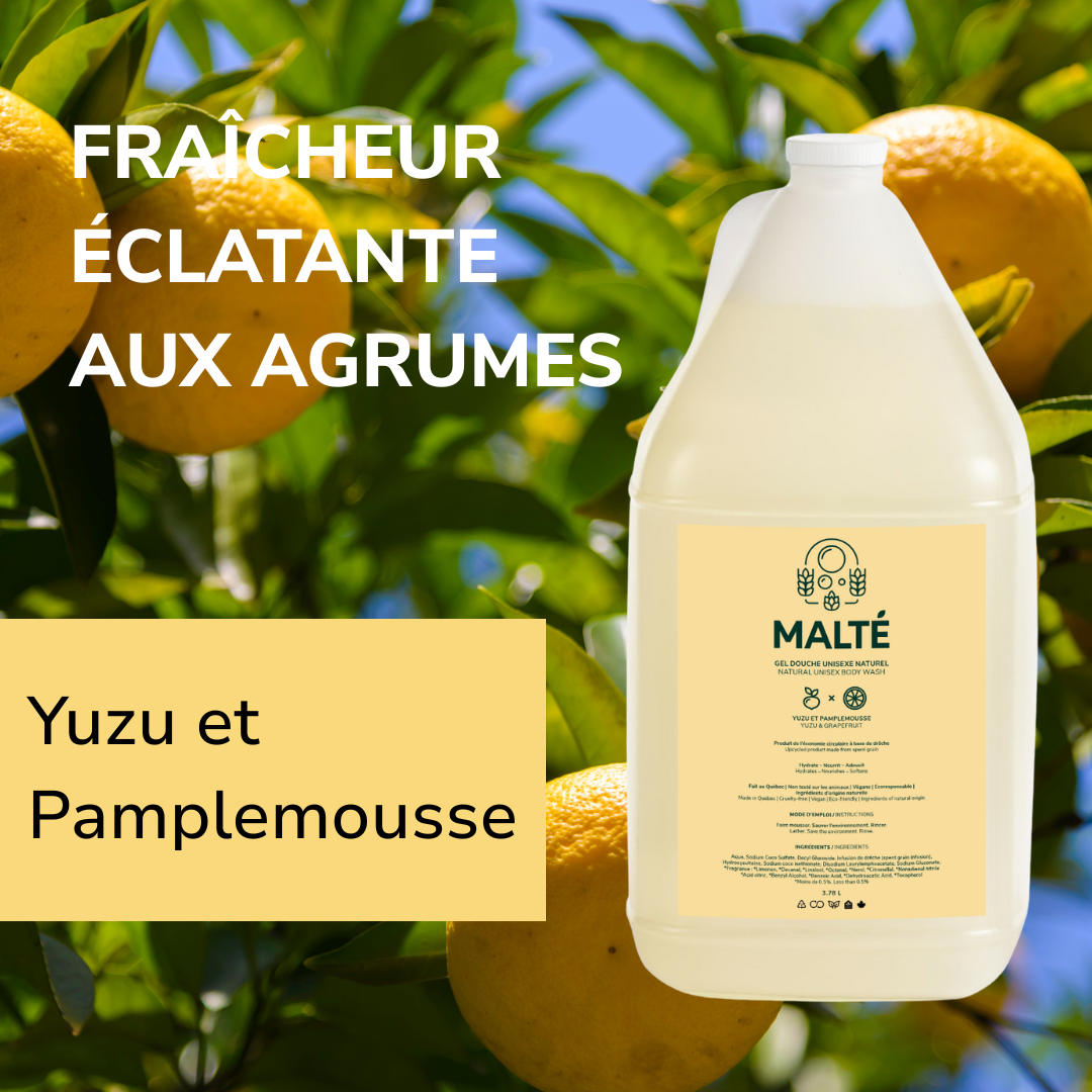 Gel douche unisexe naturel Yuzu et Pamplemousse - 3.78L