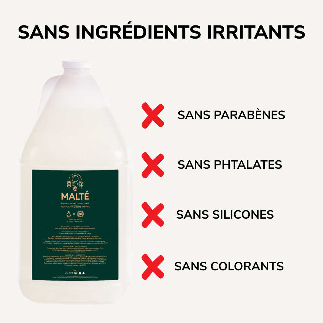 Revitalisant unisexe naturel hydratant et démêlant (Poire et Agrumes) - 3.78L