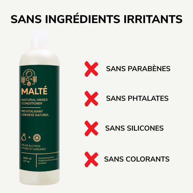 Revitalisant unisexe naturel hydratant et démêlant - Poire et Agrumes
