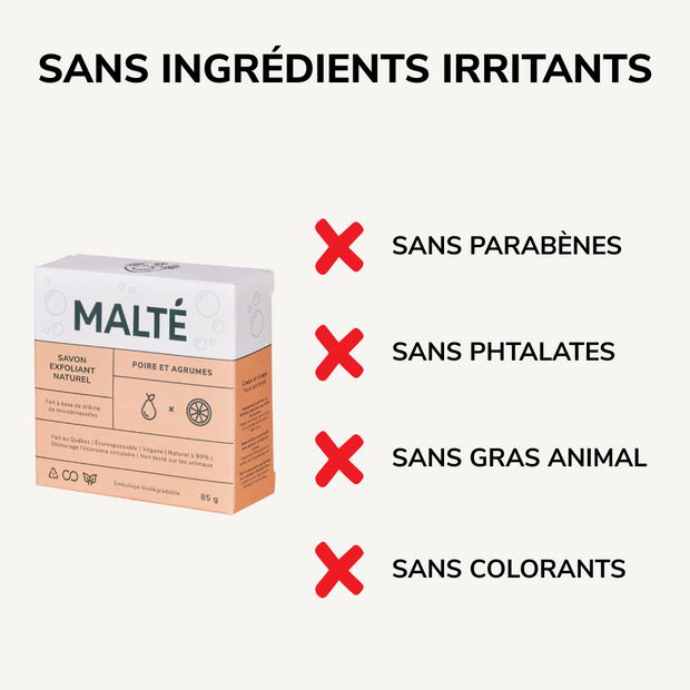 Savon naturel hydratant et exfoliant - Poire et Agrumes