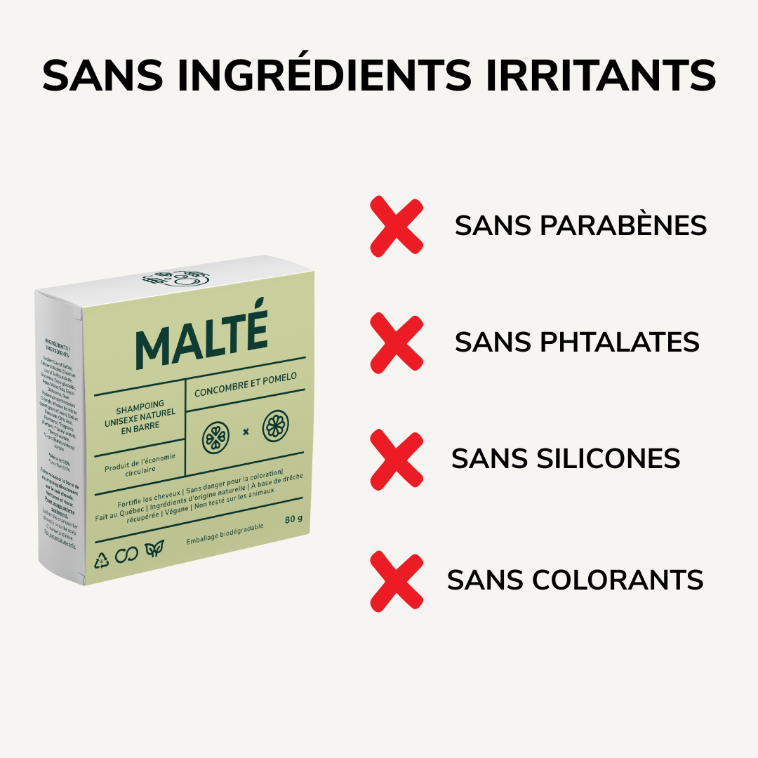 Duo Shampoing et Revitalisant en barre - Concombre & Pomelo