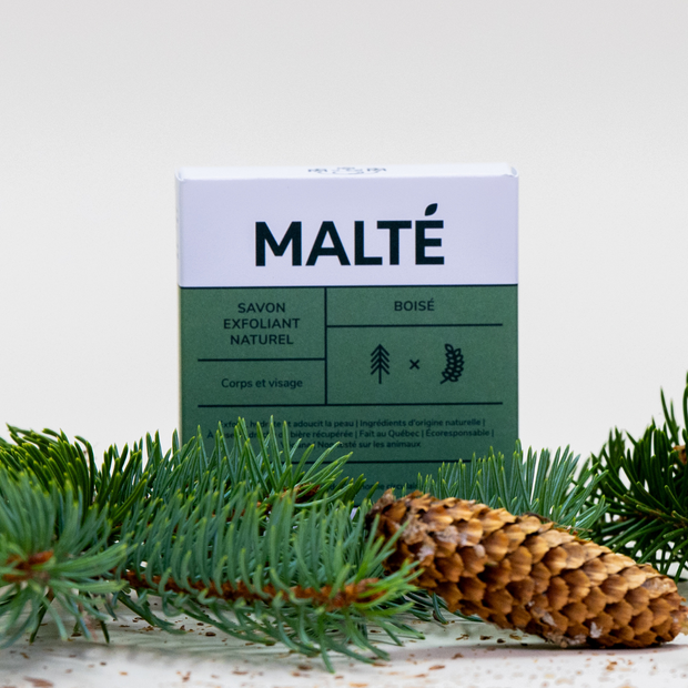 Savon naturel hydratant et exfoliant - Boisé