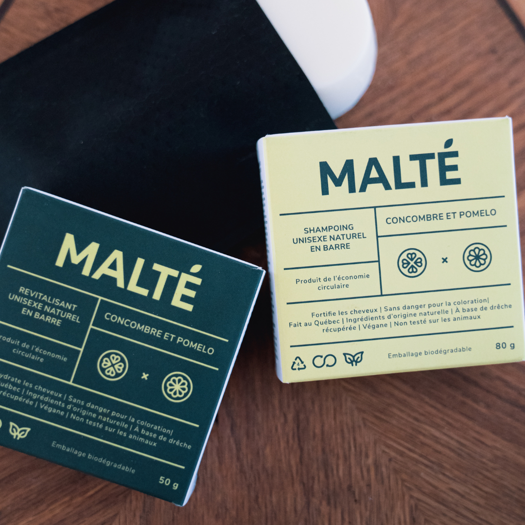 Duo Shampoing et Revitalisant en barre - Concombre & Pomelo